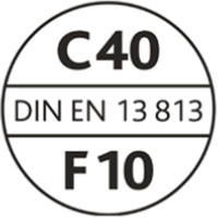 C40 DIN EN 13 813 F10 Siegel